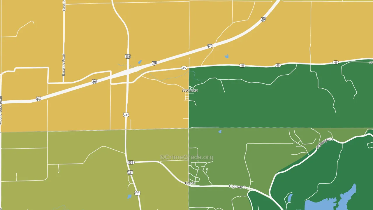 47457, IN Map of Theft Rates