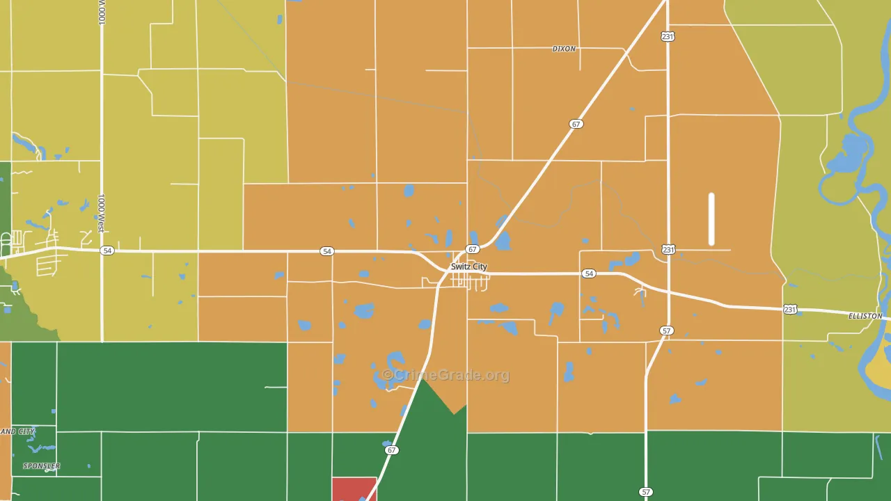 47465, IN Map of Theft Rates