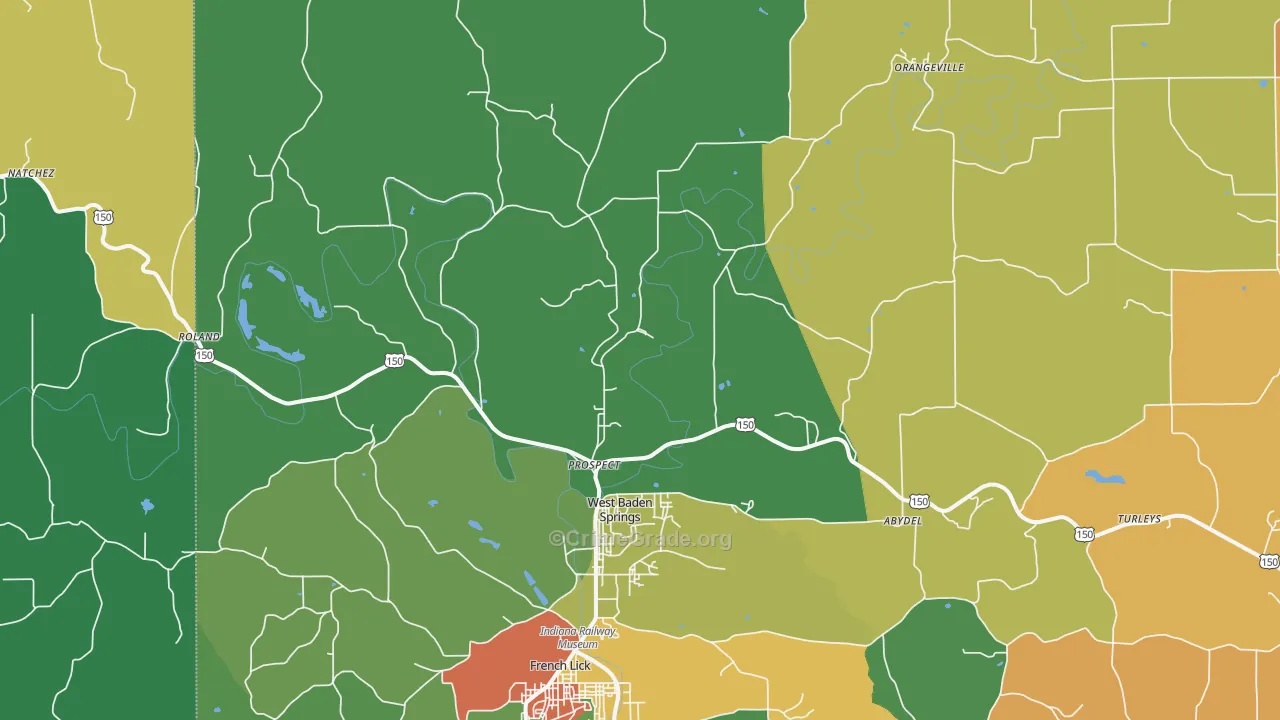 47469, IN Map of Theft Rates