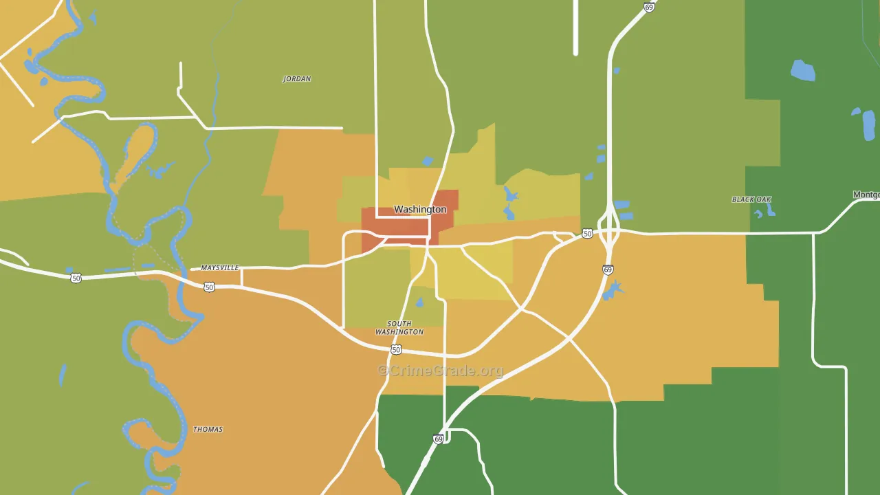 47501, IN Map of Theft Rates