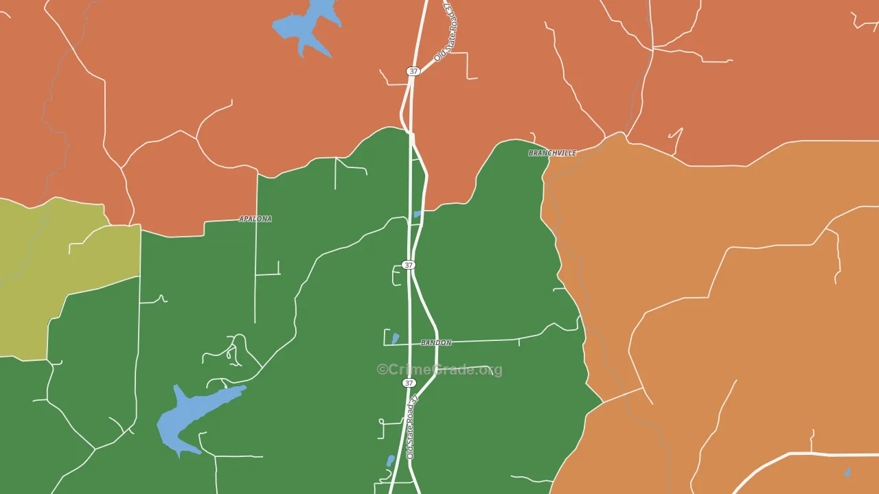 47514, IN Map of Theft Rates