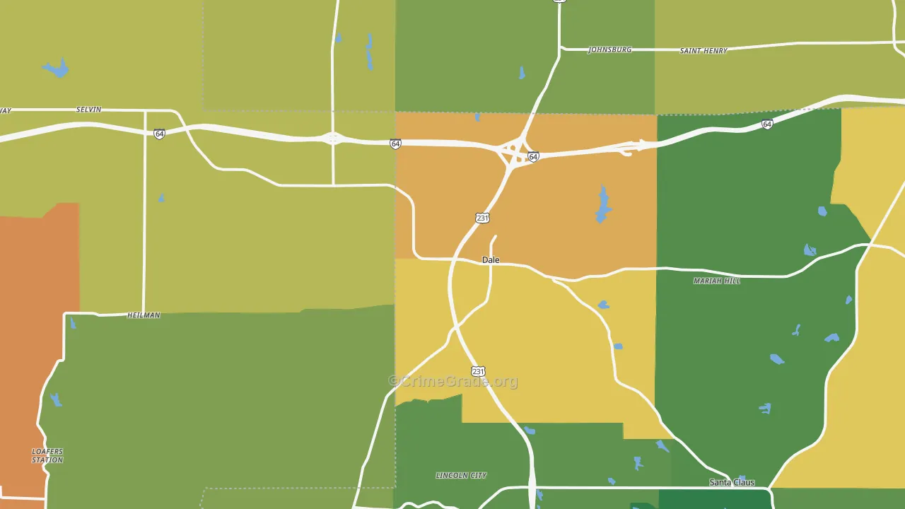 47523, IN Map of Theft Rates