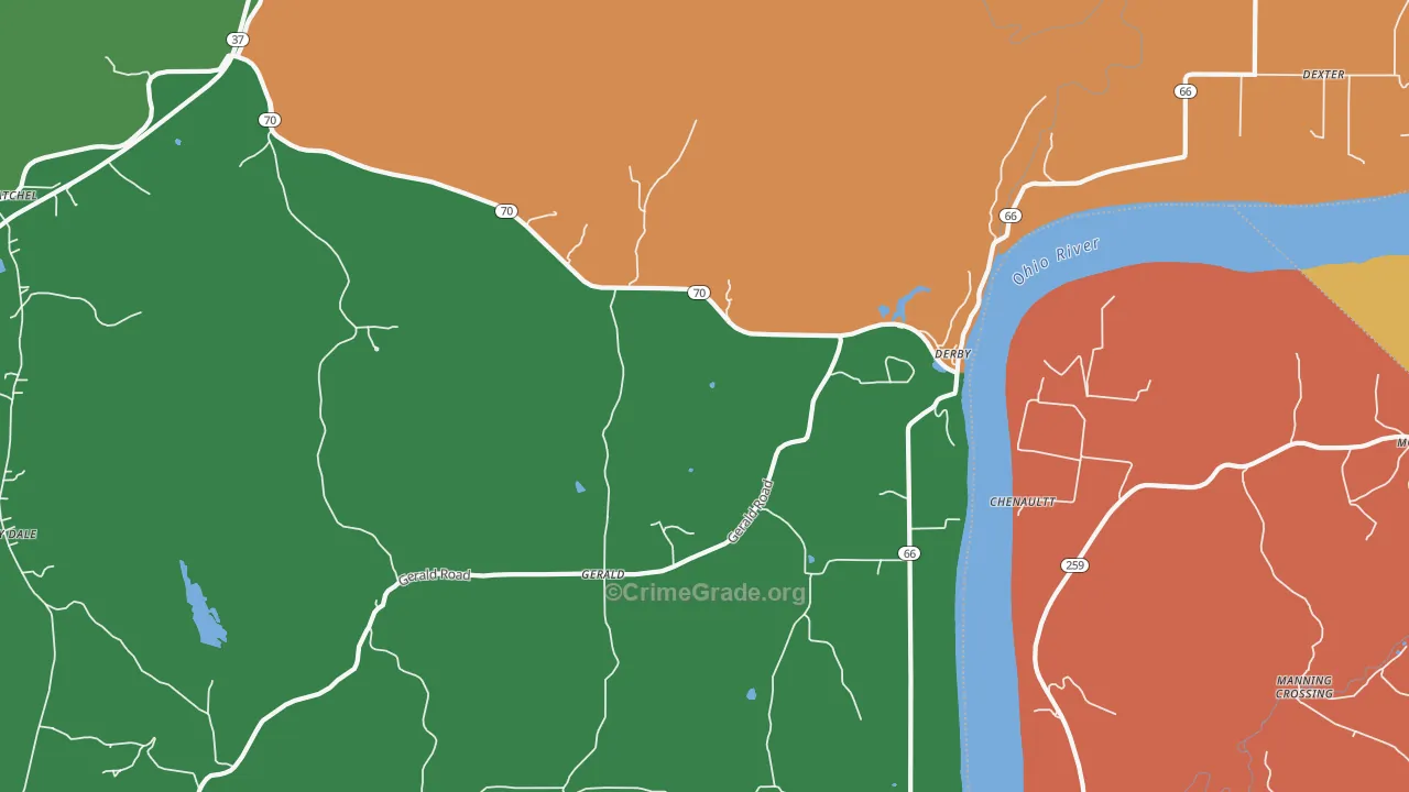 47525, IN Map of Theft Rates