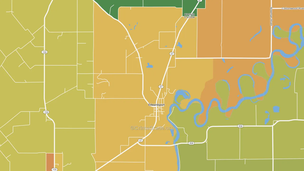 47528, IN Map of Theft Rates