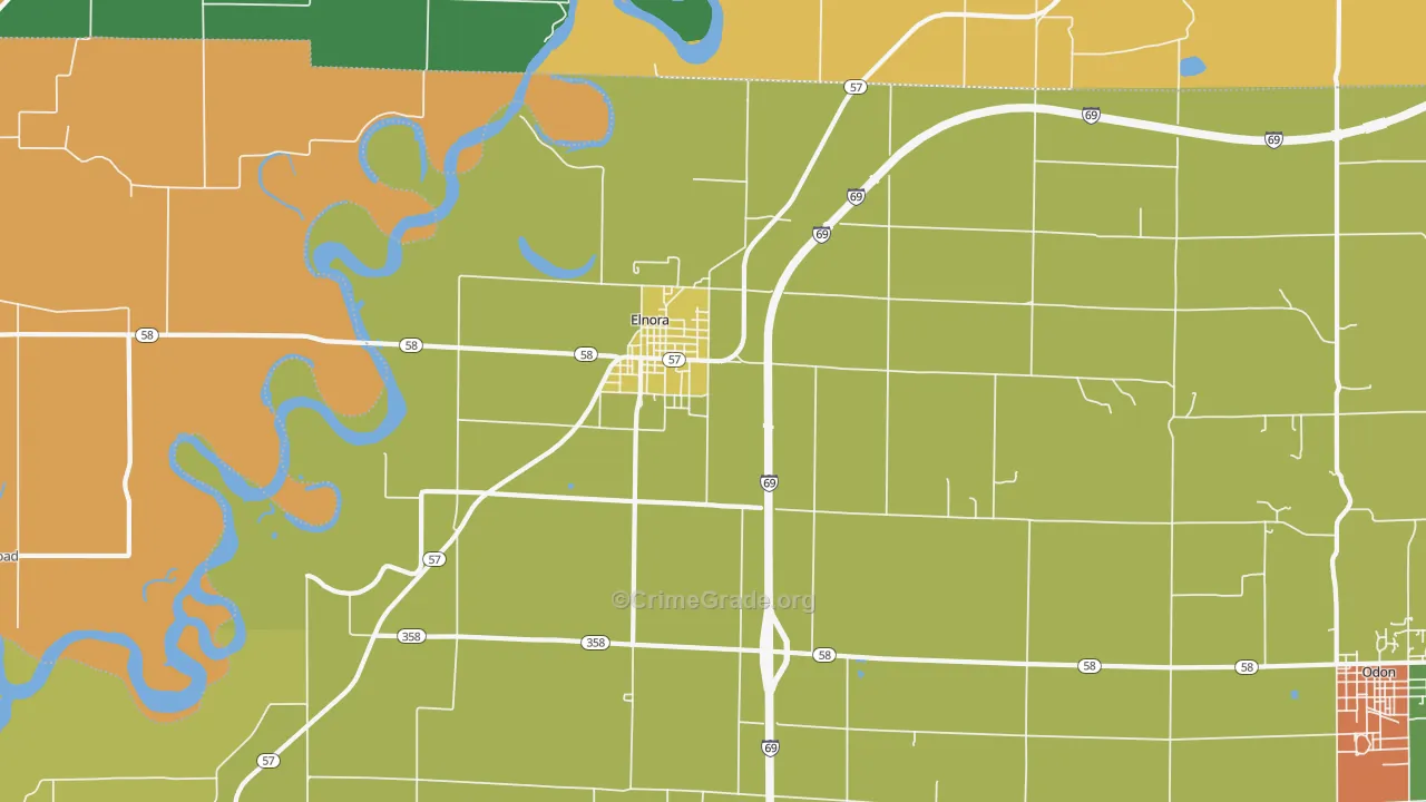 47529, IN Map of Theft Rates