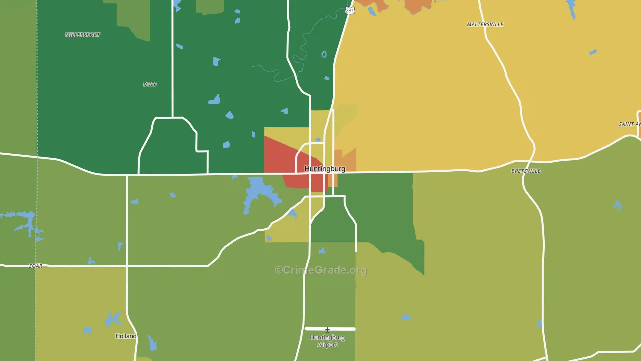 47542, IN Map of Theft Rates