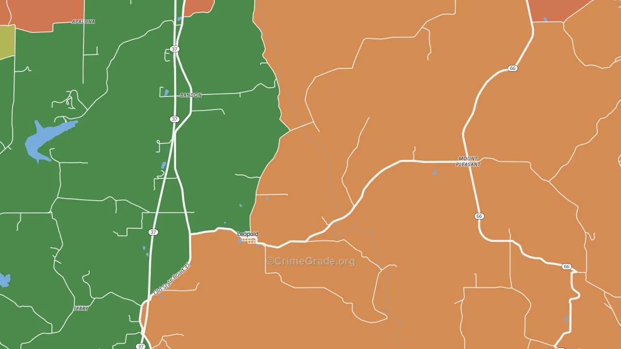 47551, IN Map of Theft Rates