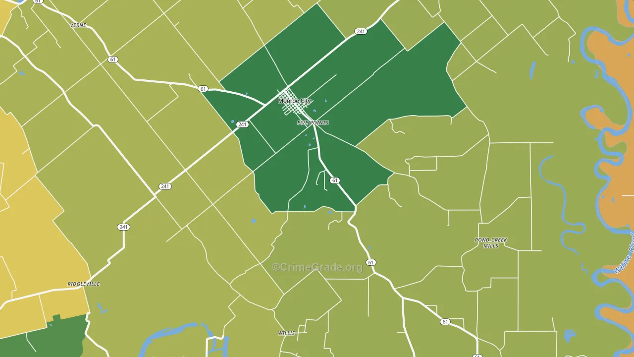 47557, IN Map of Theft Rates
