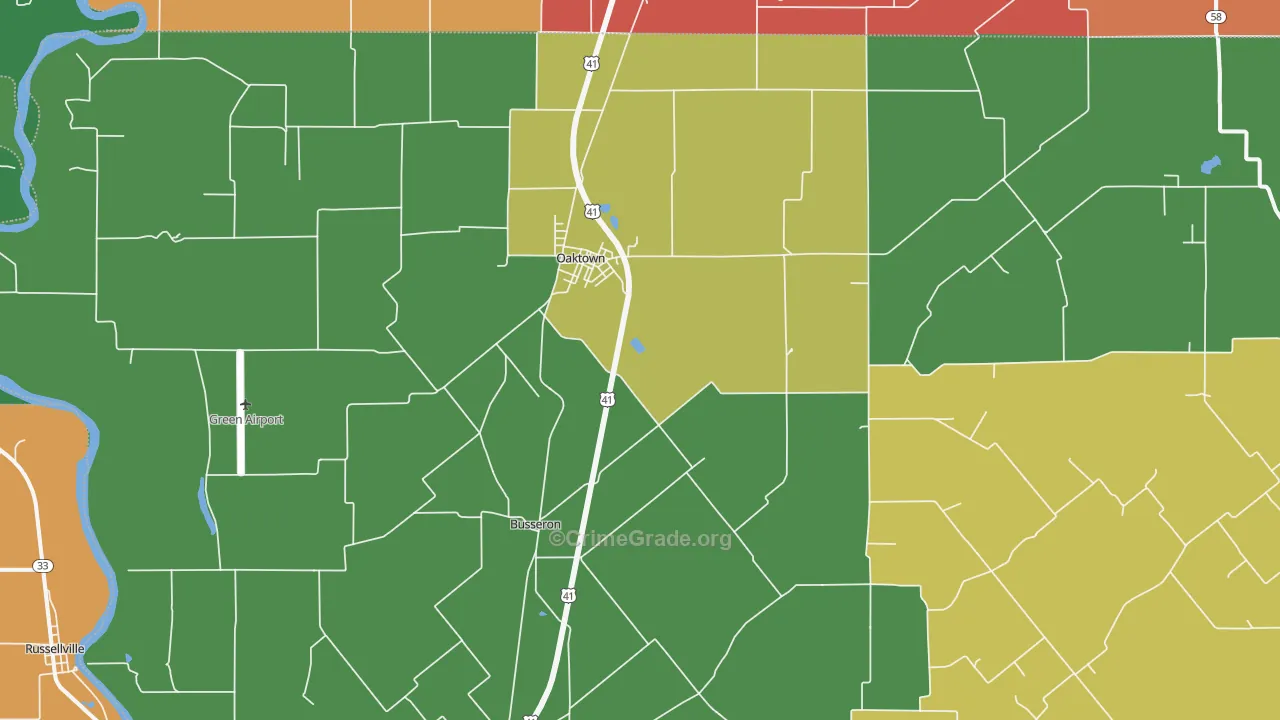 47561, IN Map of Theft Rates