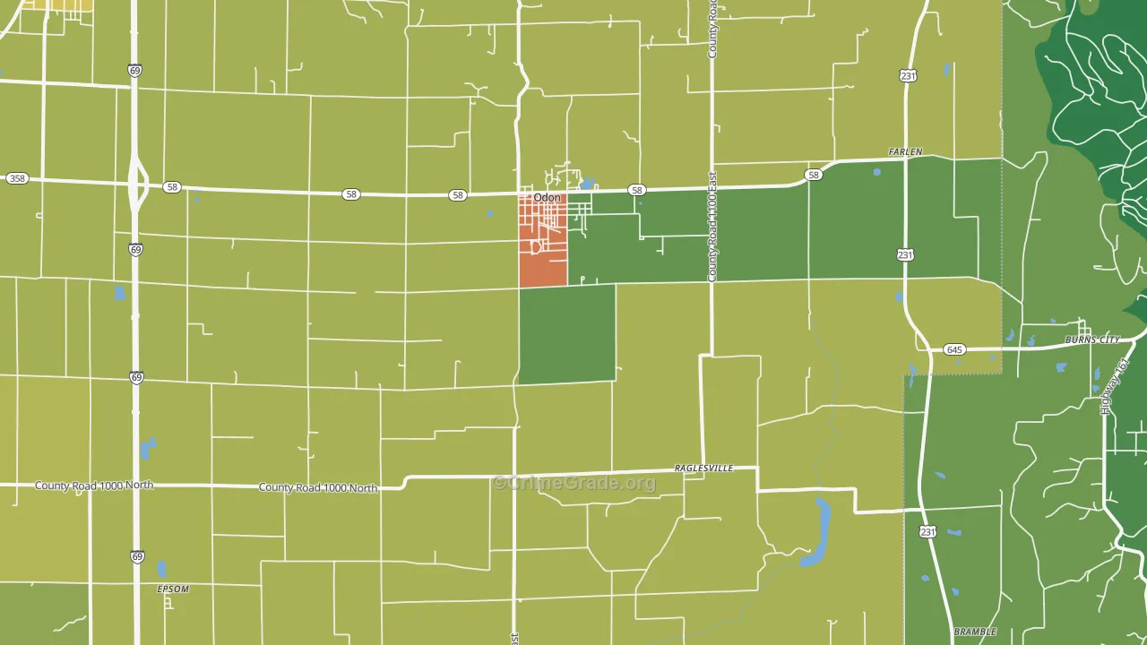 47562, IN Map of Theft Rates