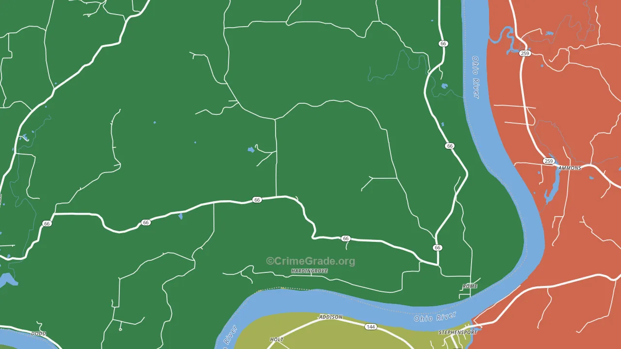 47574, IN Map of Theft Rates