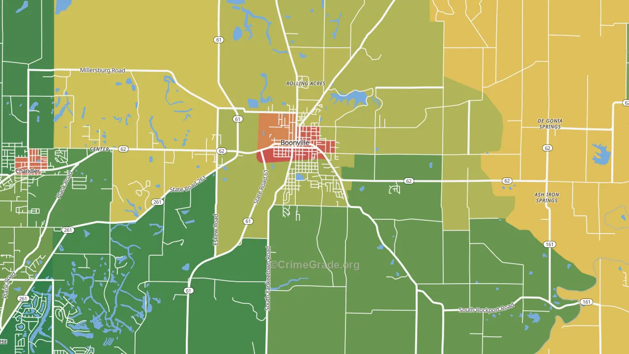 47601, IN Map of Theft Rates