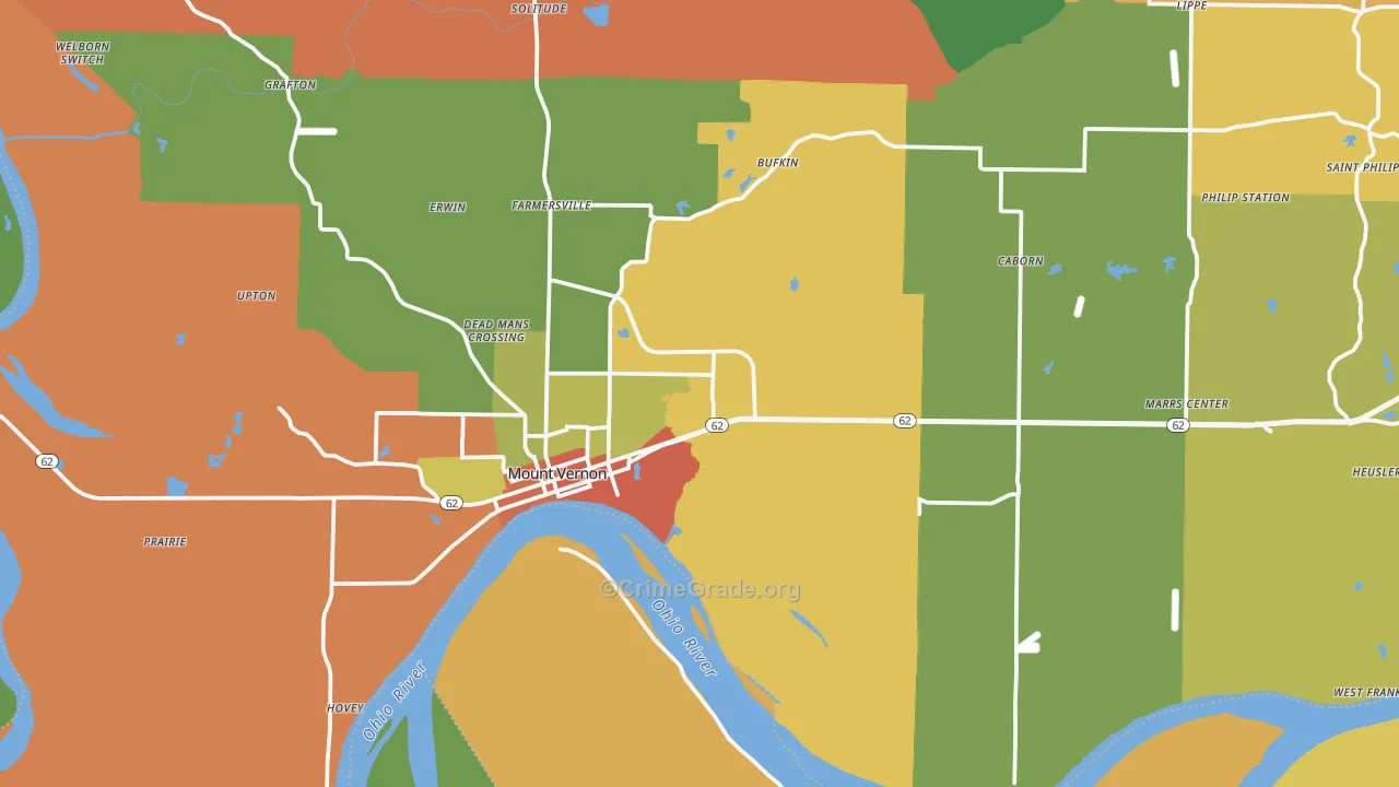 47620, IN Map of Theft Rates