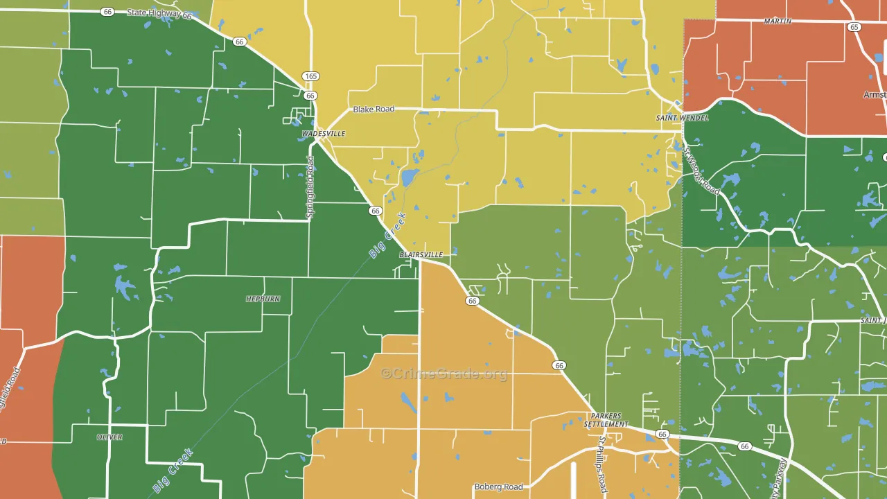 47638, IN Map of Theft Rates