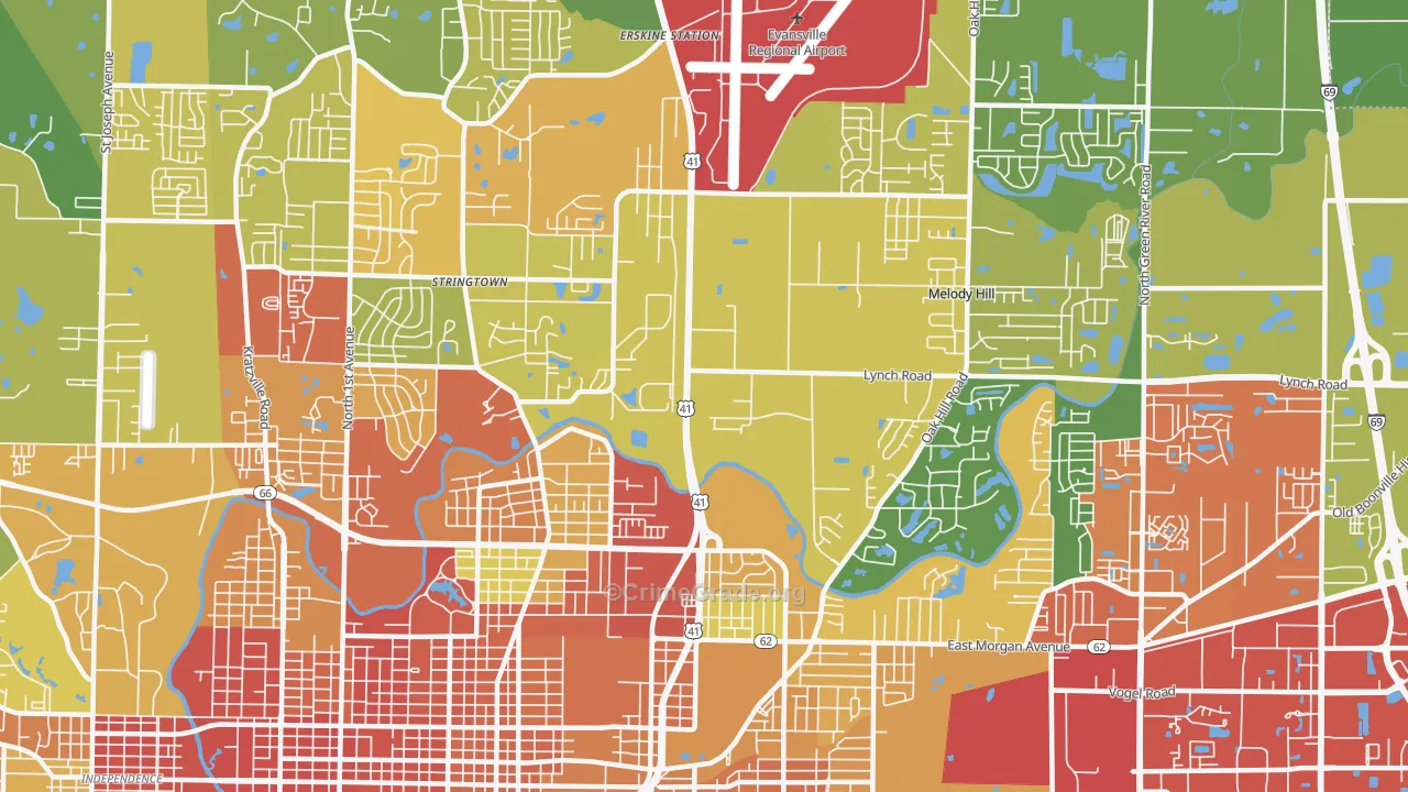 47711, IN Map of Theft Rates