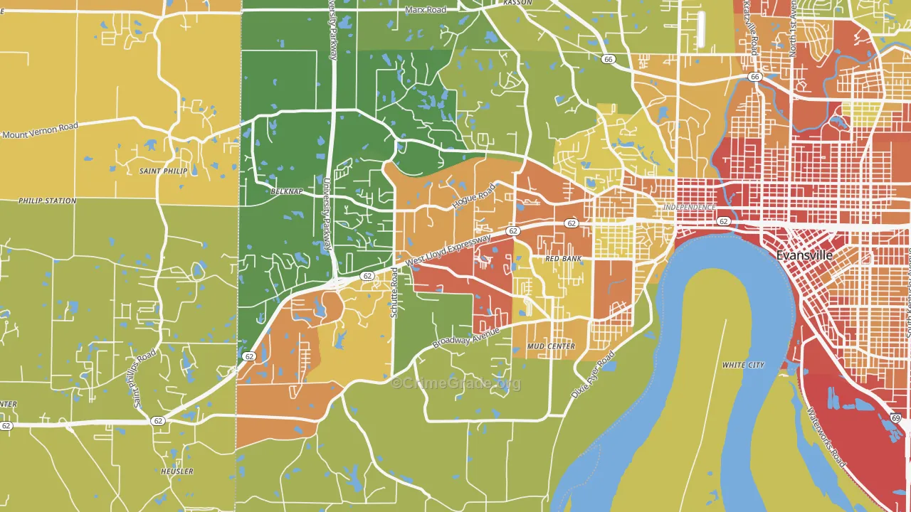 47712, IN Map of Theft Rates