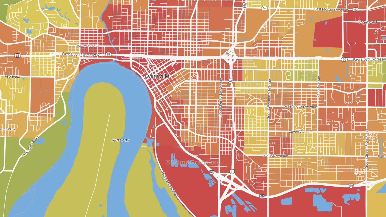 47713, IN Map of Theft Rates