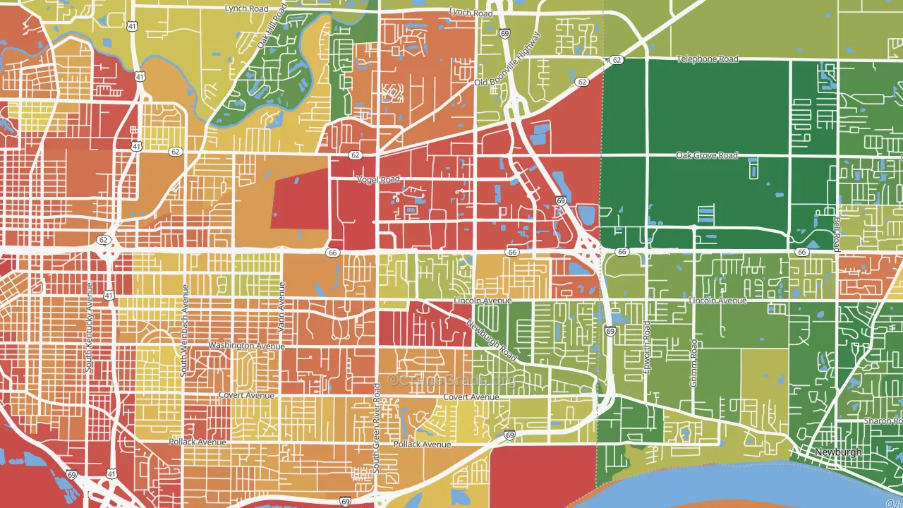47715, IN Map of Theft Rates