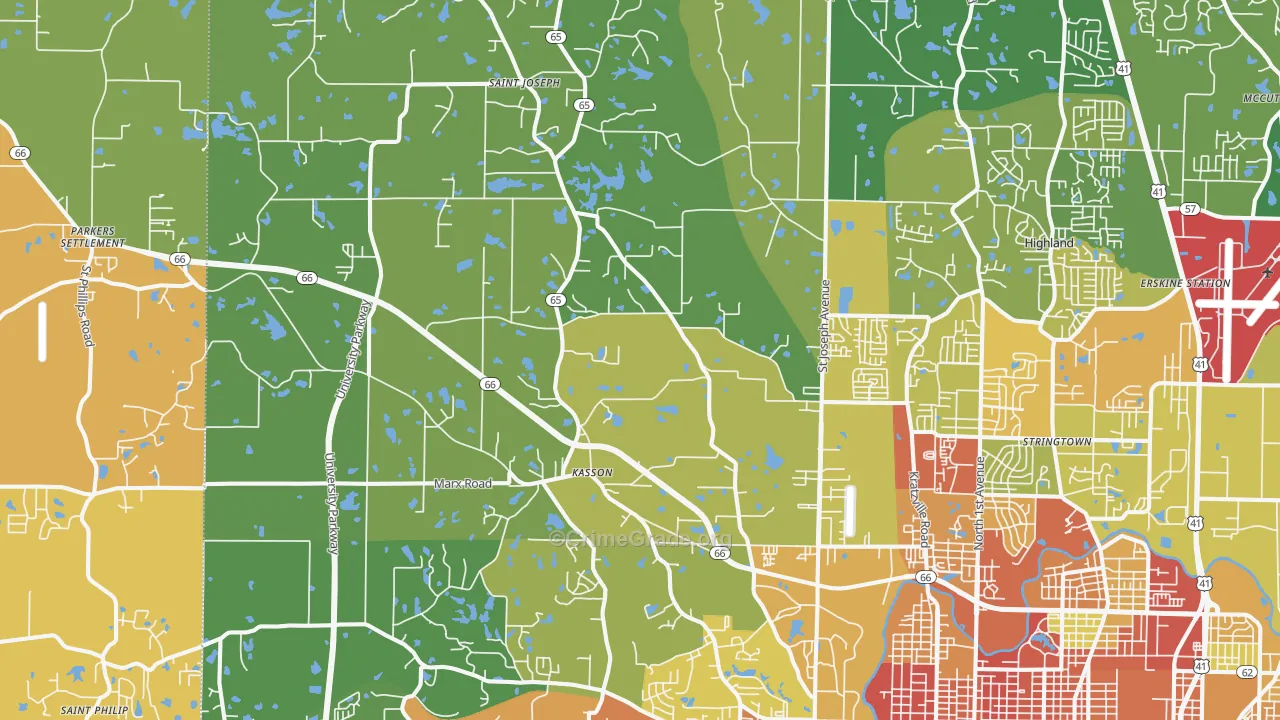 47720, IN Map of Theft Rates