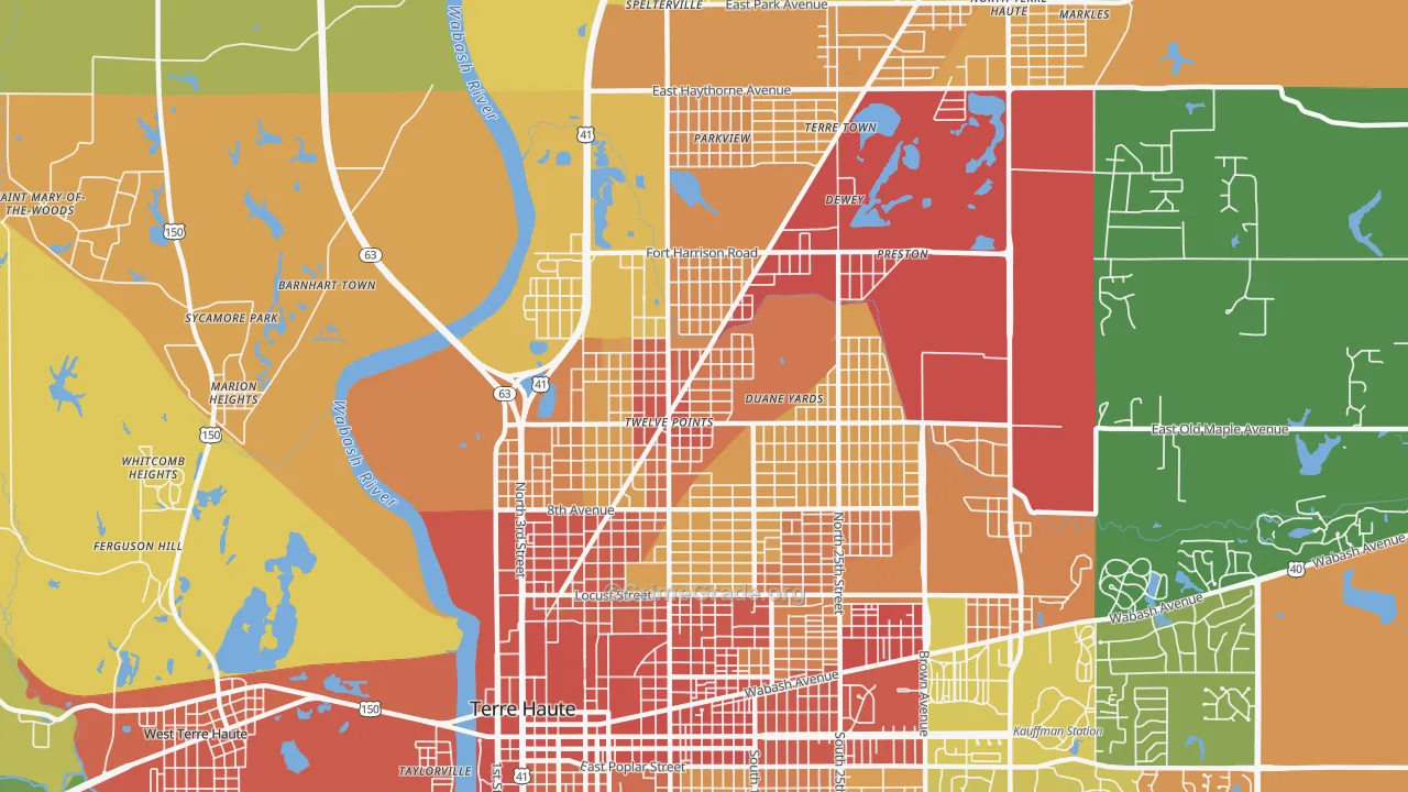 47804, IN Map of Theft Rates