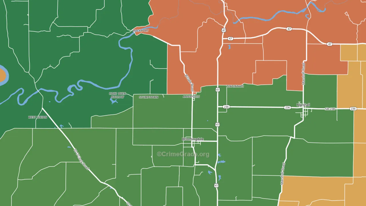 47832, IN Map of Theft Rates