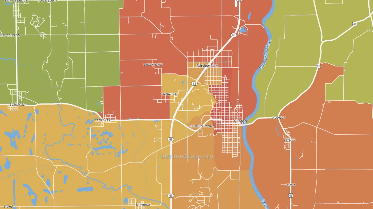 47842, IN Map of Theft Rates