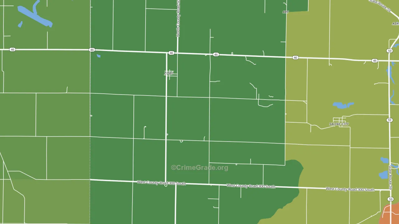 47846, IN Map of Theft Rates