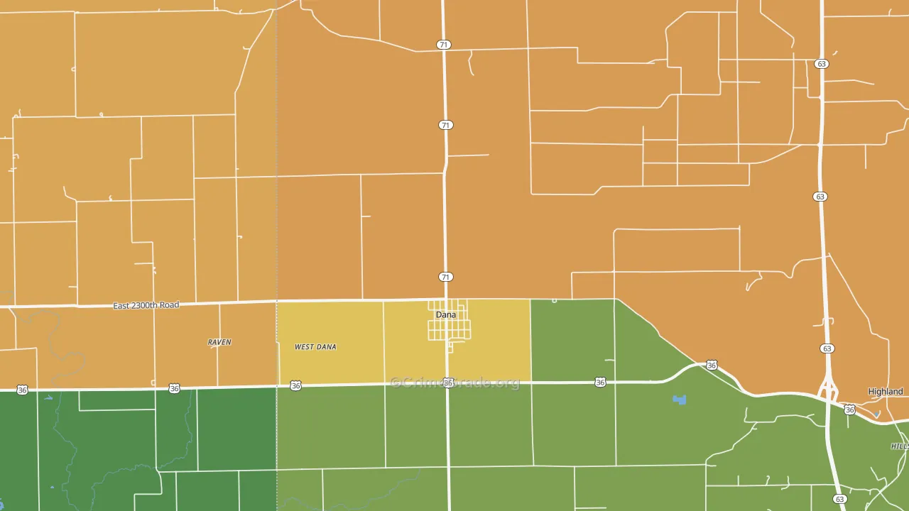 47847, IN Map of Theft Rates