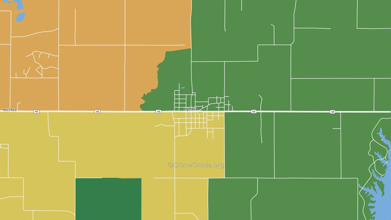 47855, IN Map of Theft Rates