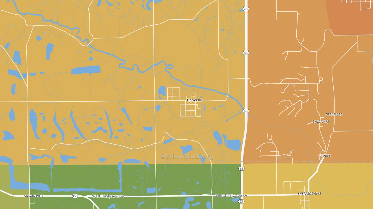 47884, IN Map of Theft Rates