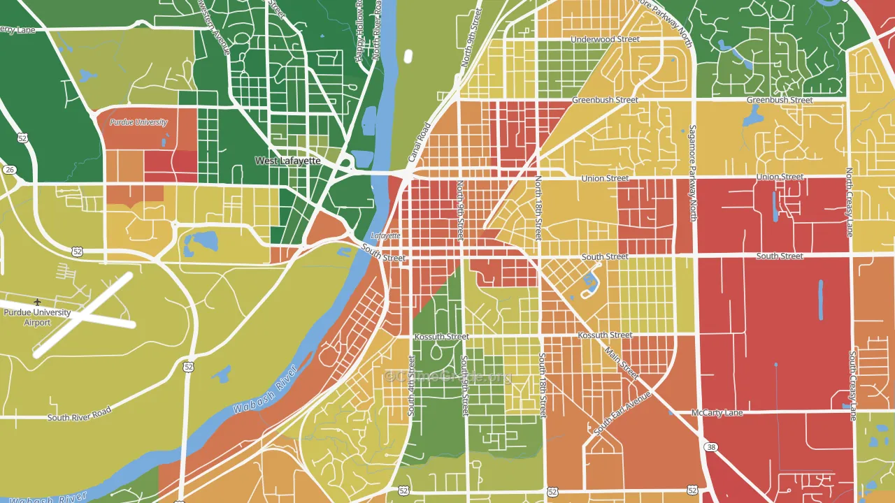 47901, IN Map of Theft Rates