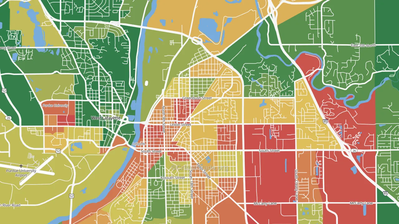 47904, IN Map of Theft Rates