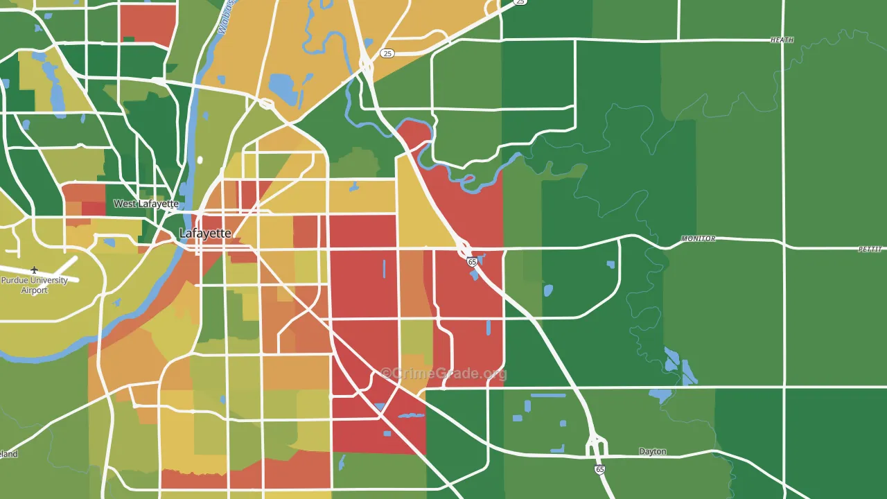 47905, IN Map of Theft Rates