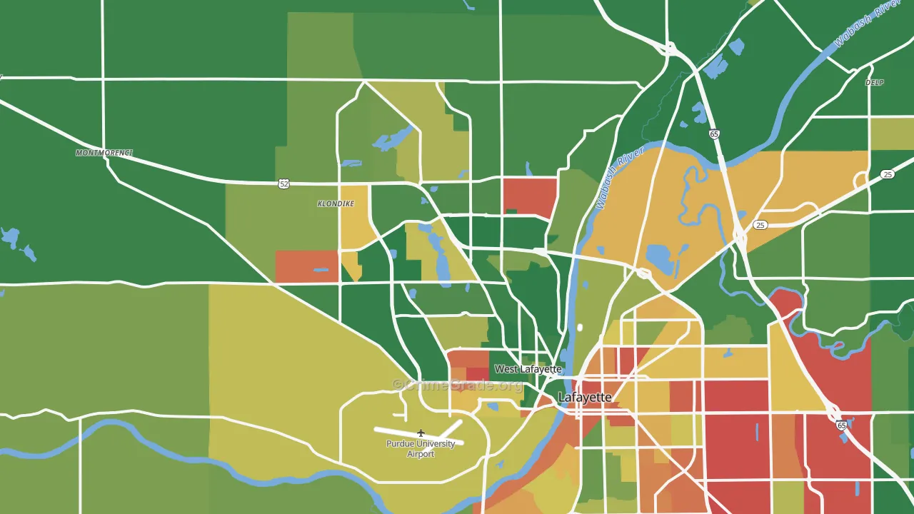 47906, IN Map of Theft Rates