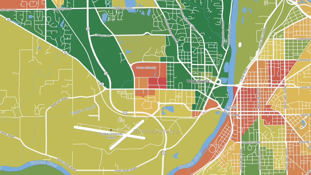 47907, IN Map of Theft Rates