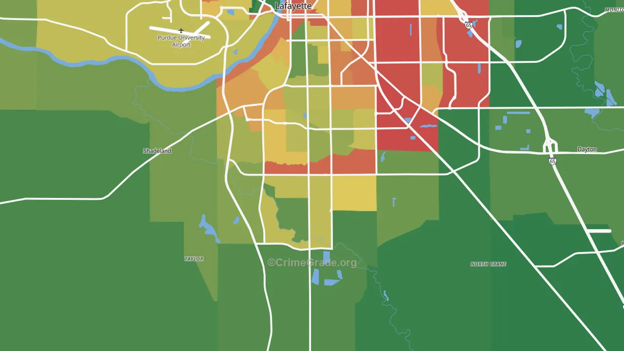 47909, IN Map of Theft Rates
