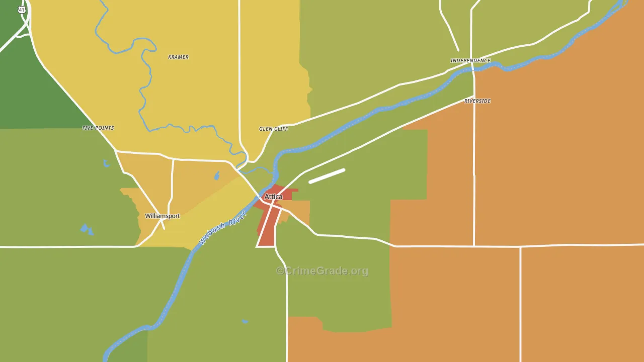 47918, IN Map of Theft Rates