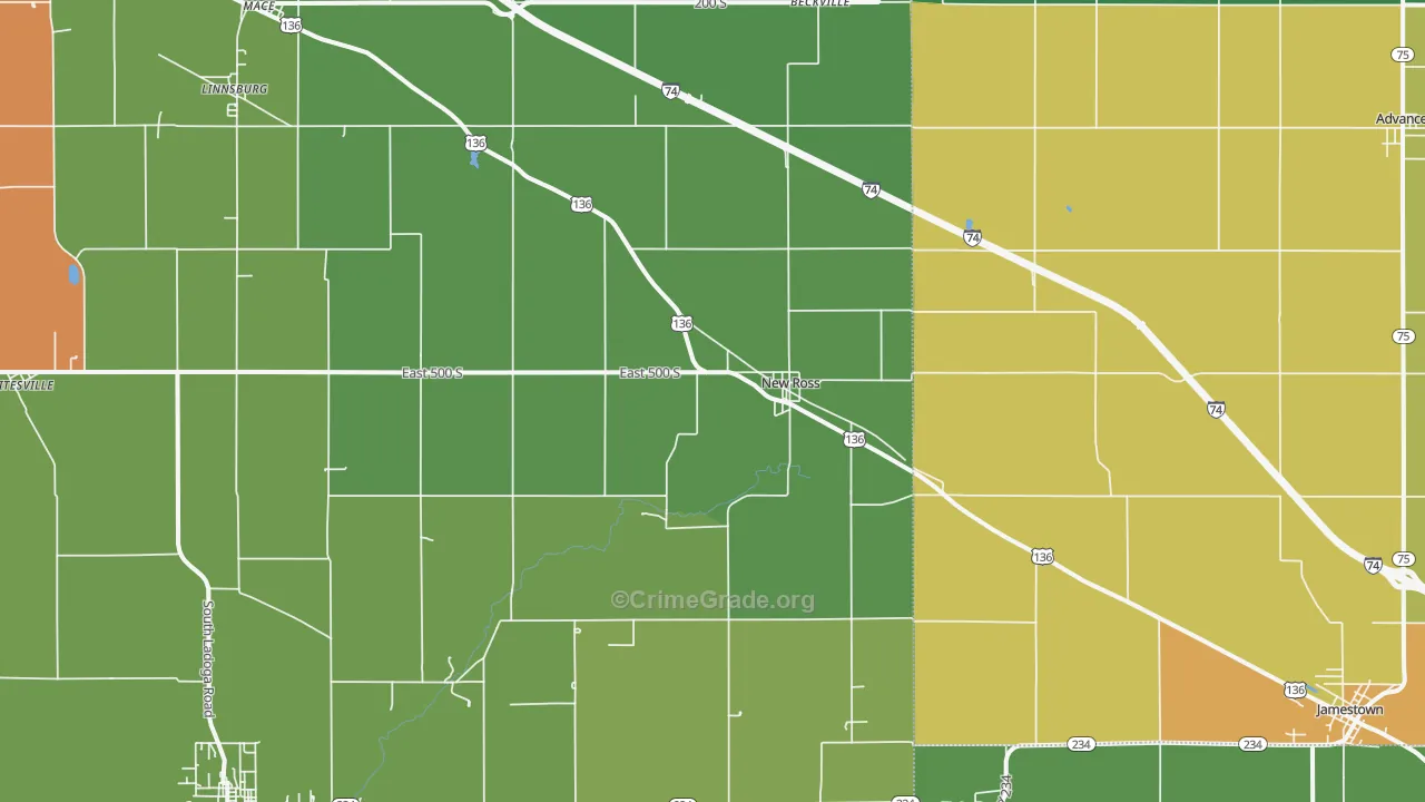 47968, IN Map of Theft Rates