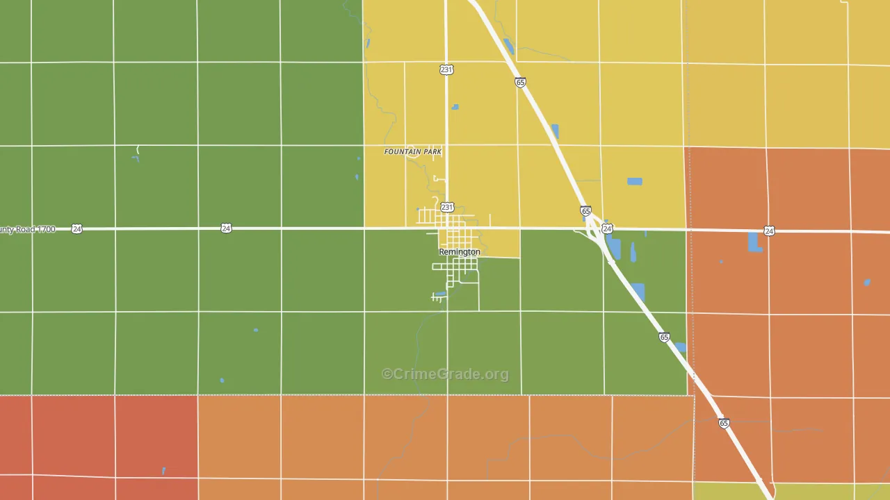 47977, IN Map of Theft Rates