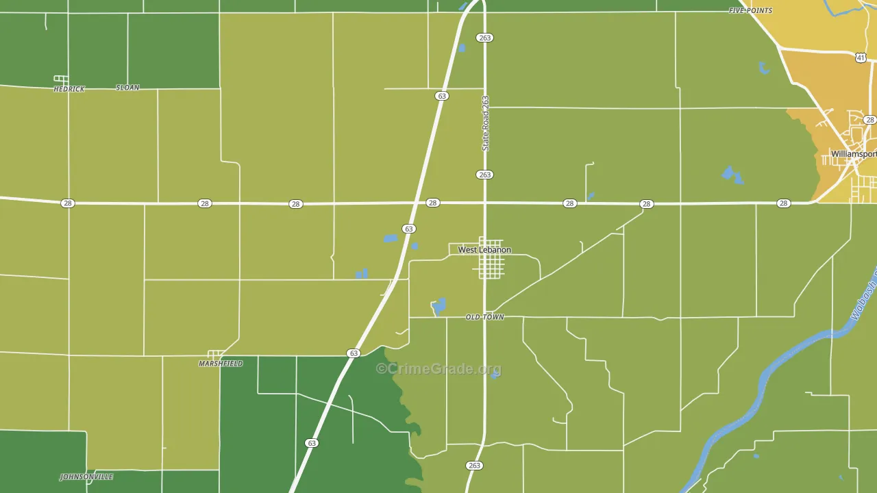 47991, IN Map of Theft Rates