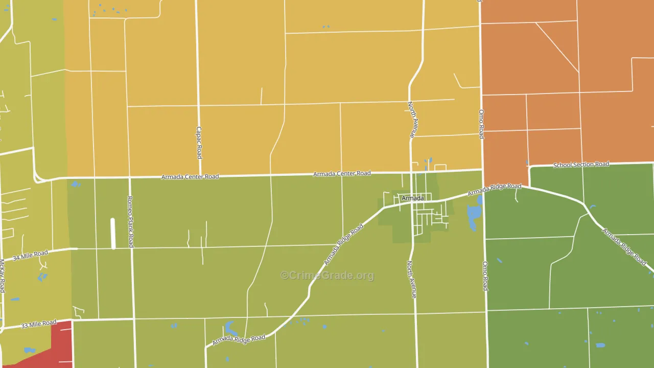 48005, MI Map of Theft Rates