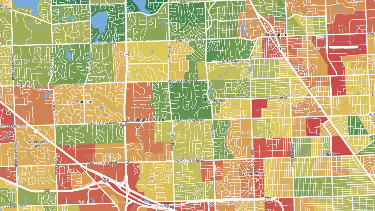48025, MI Map of Theft Rates