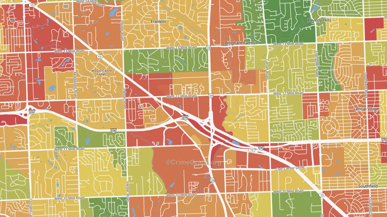 48034, MI Map of Theft Rates