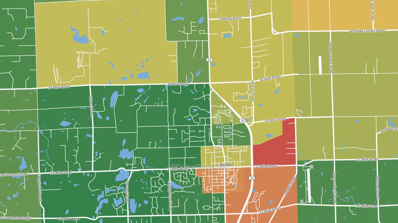 48065, MI Map of Theft Rates