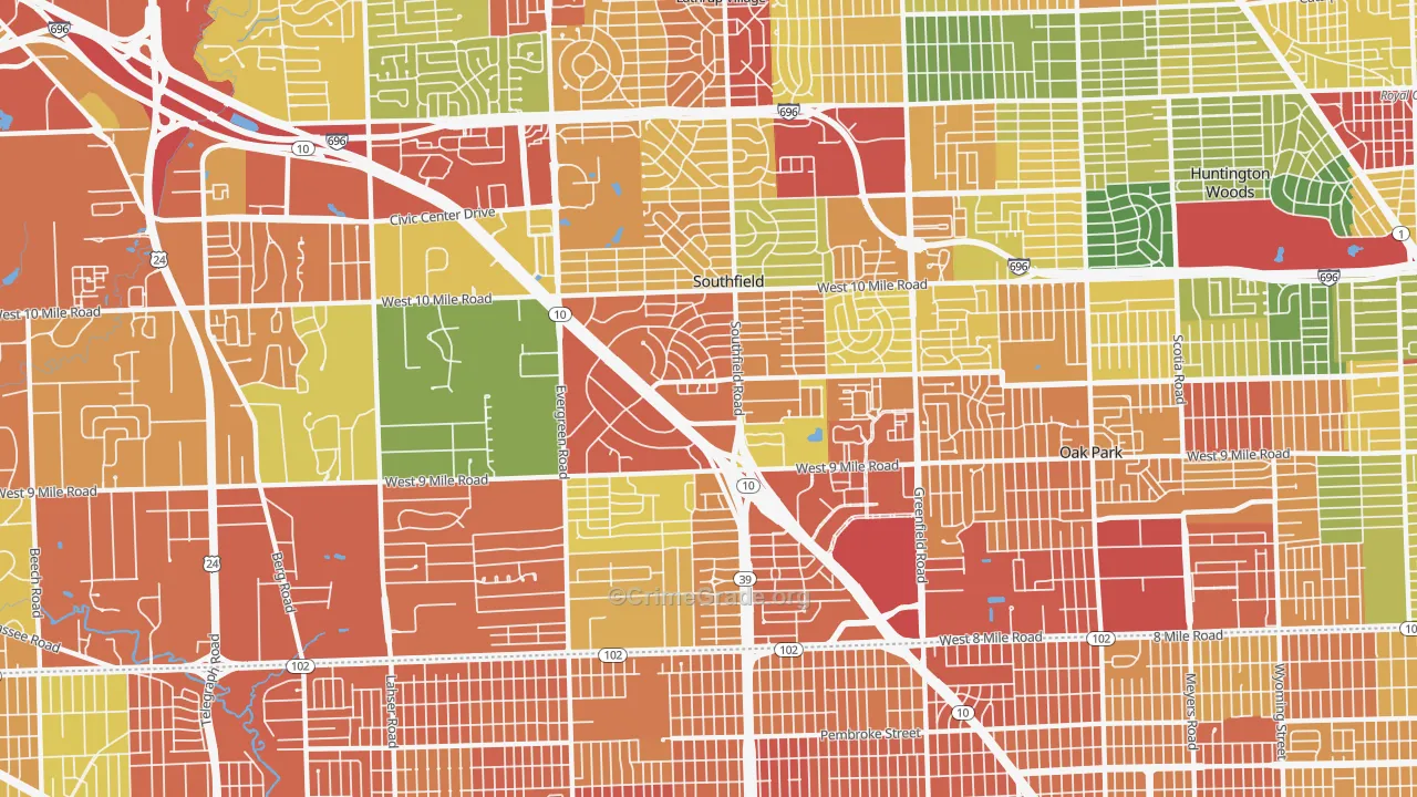 48075, MI Map of Theft Rates