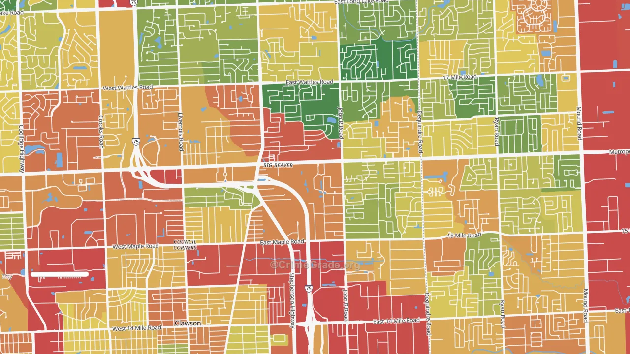 48083, MI Map of Theft Rates