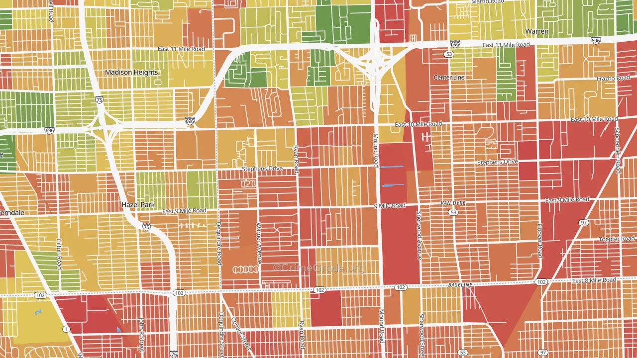 48091, MI Map of Theft Rates