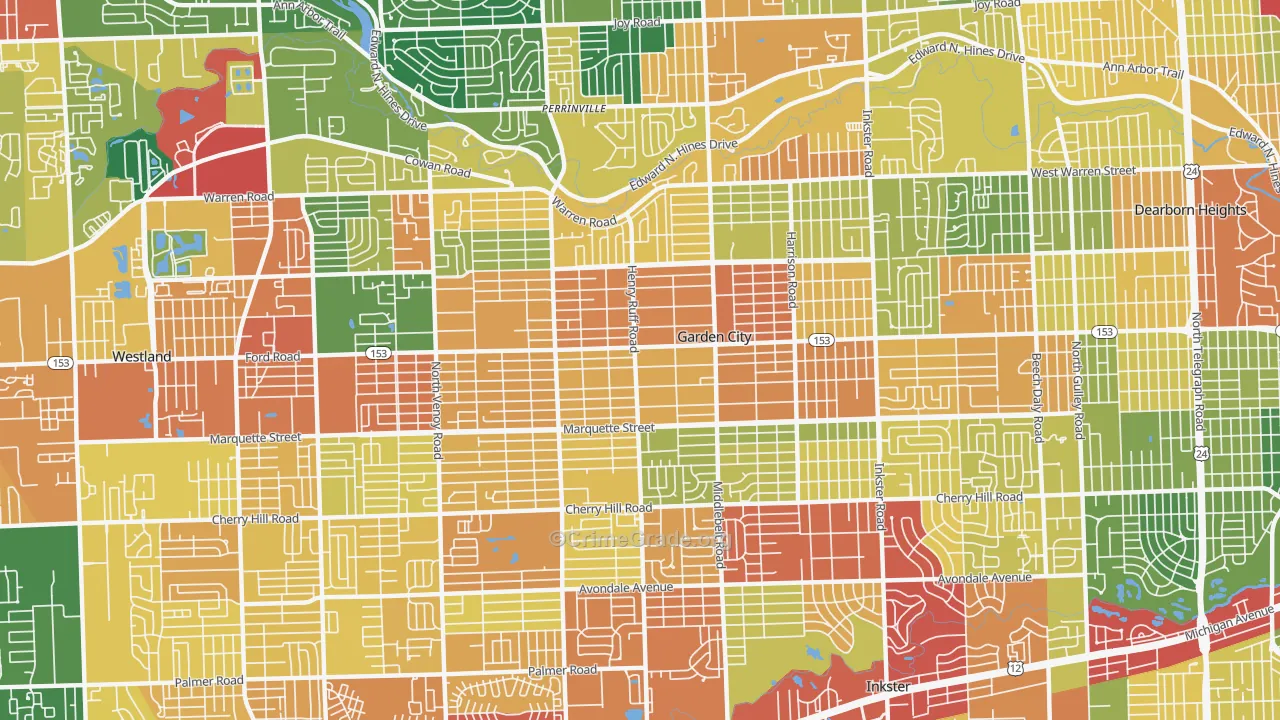 48135, MI Map of Theft Rates