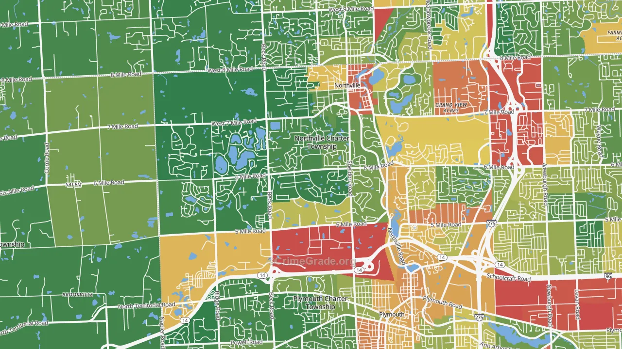 48168, MI Map of Theft Rates