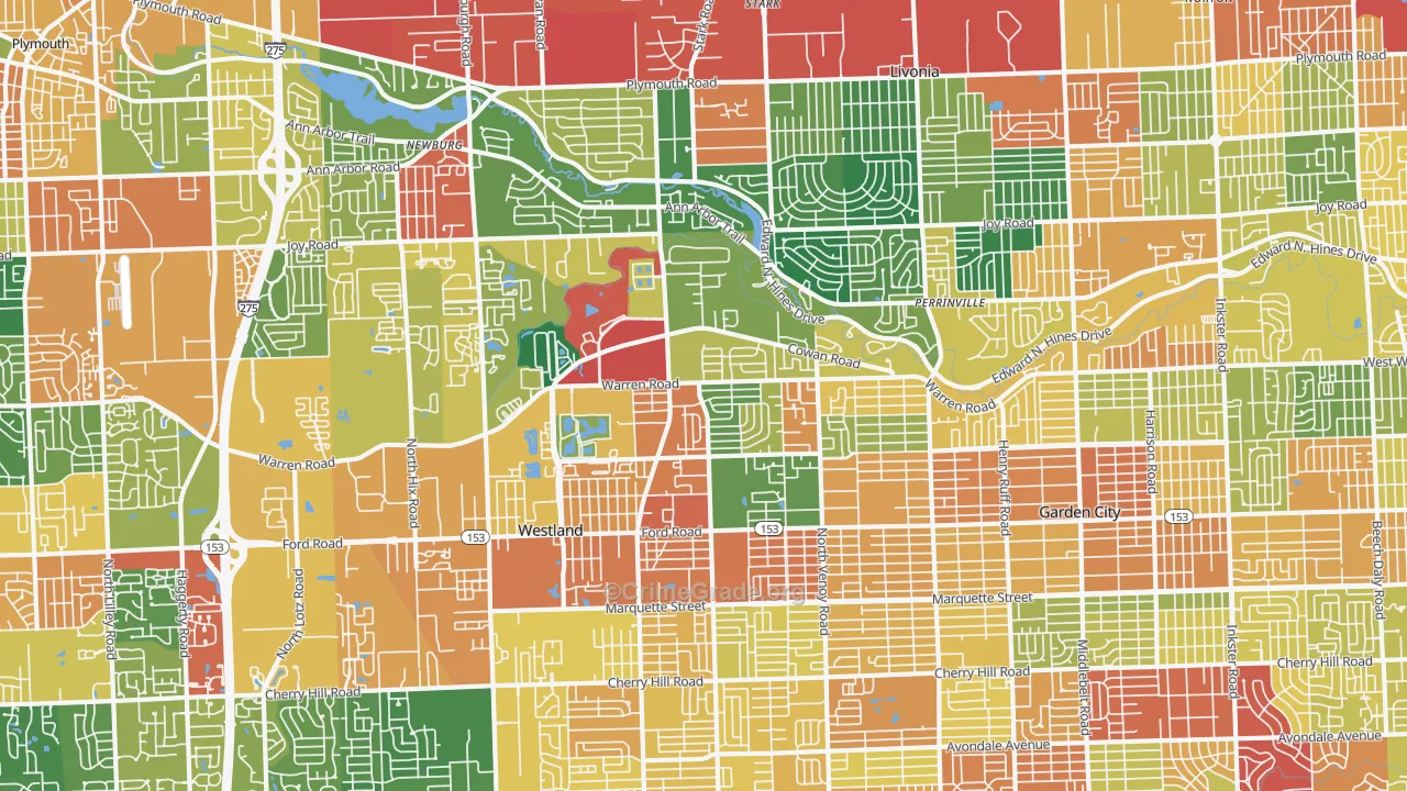 48185, MI Map of Theft Rates